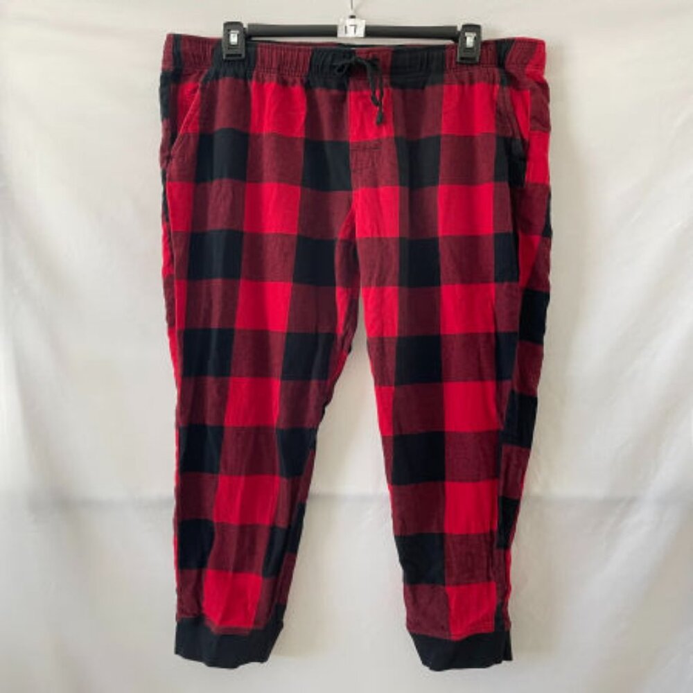 Old Navy Womens Red & Black Drawstring Waist Checked Pajama Pant Size Large